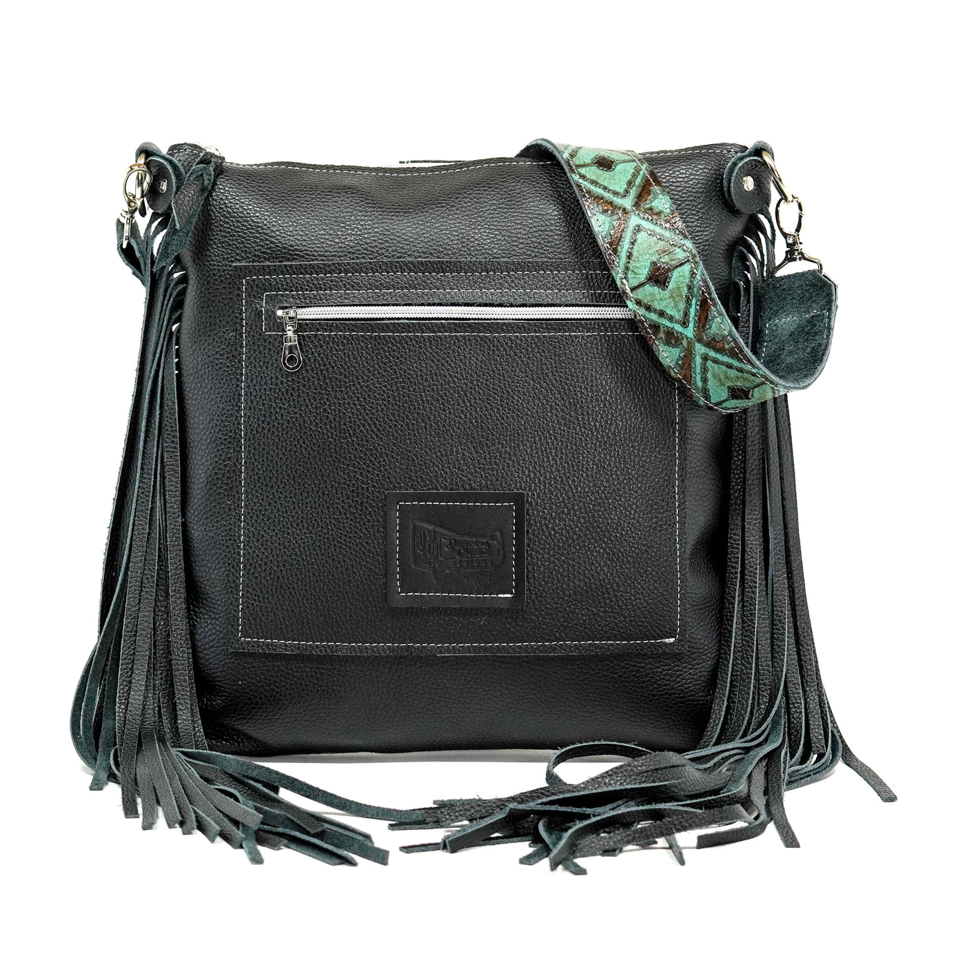 Wynonna - Brindle w/ Lagoon Navajo-Wynonna-Western-Cowhide-Bags-Handmade-Products-Gifts-Dancing Cactus Designs