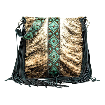 Wynonna - Brindle w/ Lagoon Navajo-Wynonna-Western-Cowhide-Bags-Handmade-Products-Gifts-Dancing Cactus Designs