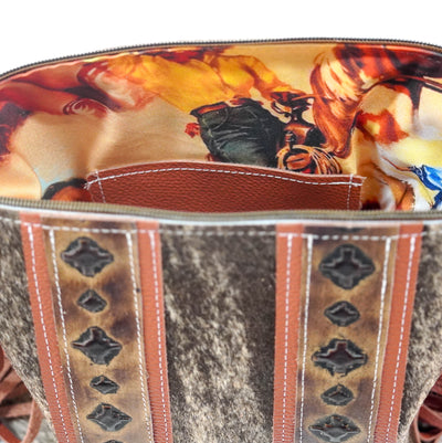 Wynonna - Brindle w/ Santa Fe Navajo-Wynonna-Western-Cowhide-Bags-Handmade-Products-Gifts-Dancing Cactus Designs
