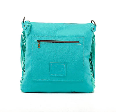 Wynonna - Brindle w/ Turquoise Denver Tool-Wynonna-Western-Cowhide-Bags-Handmade-Products-Gifts-Dancing Cactus Designs