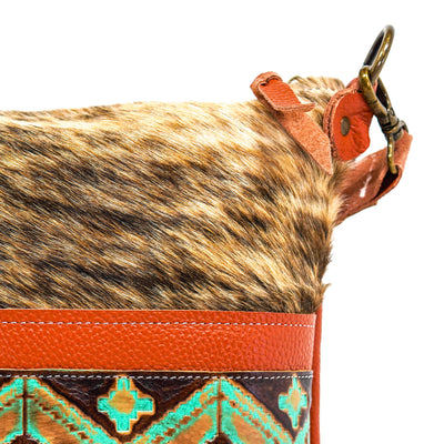 Wynonna - Brindle w/ Turquoise Navajo-Wynonna-Western-Cowhide-Bags-Handmade-Products-Gifts-Dancing Cactus Designs