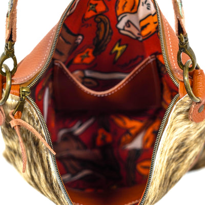 Wynonna - Brindle w/ Turquoise Navajo-Wynonna-Western-Cowhide-Bags-Handmade-Products-Gifts-Dancing Cactus Designs