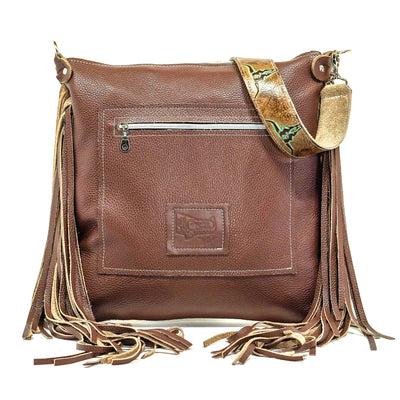 Wynonna - Chocolate & White w/ Patina Skulls-Wynonna-Western-Cowhide-Bags-Handmade-Products-Gifts-Dancing Cactus Designs