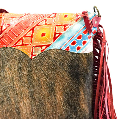 Wynonna - Exotic Brindle w/ Great Plains Navajo-Wynonna-Western-Cowhide-Bags-Handmade-Products-Gifts-Dancing Cactus Designs