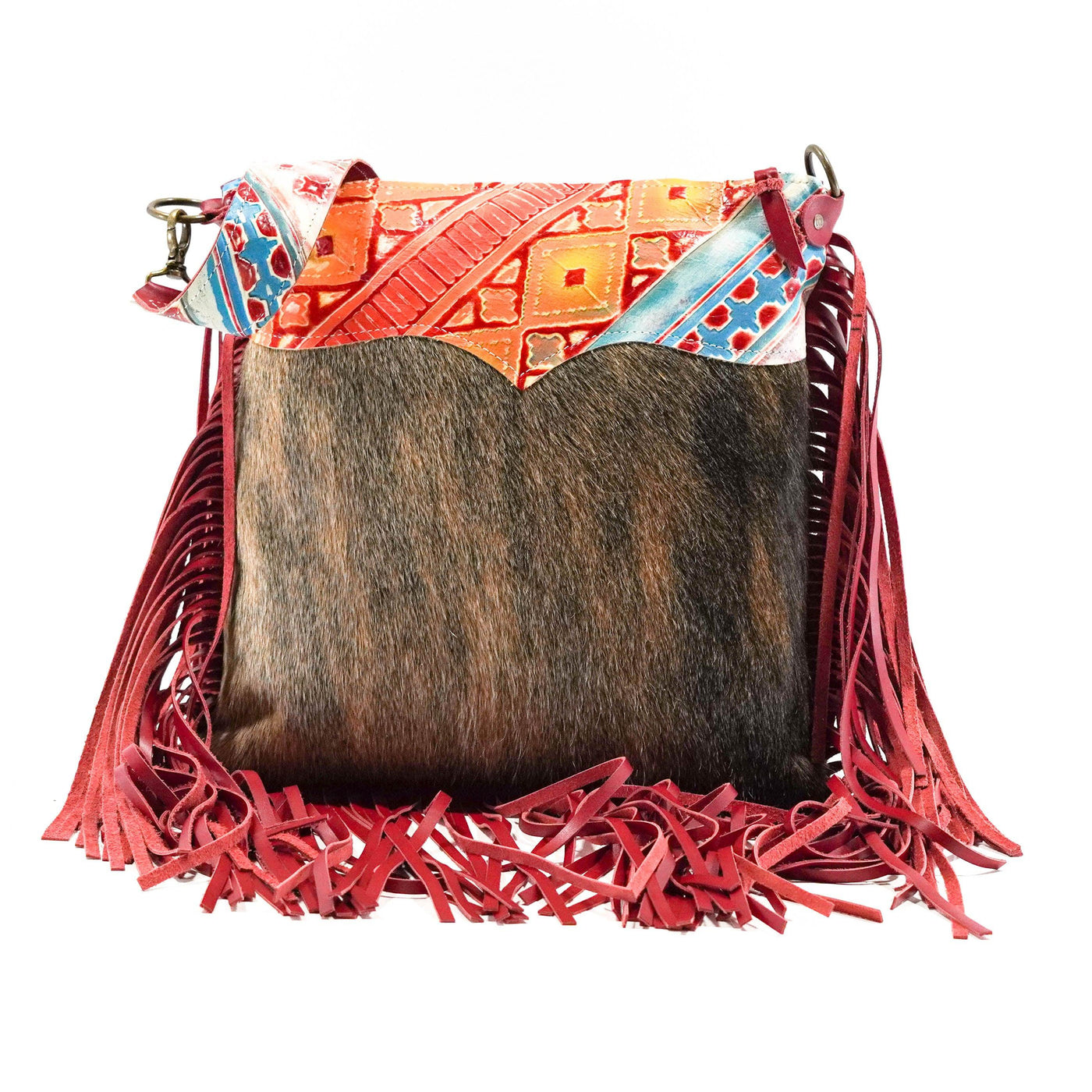 Wynonna - Exotic Brindle w/ Great Plains Navajo-Wynonna-Western-Cowhide-Bags-Handmade-Products-Gifts-Dancing Cactus Designs