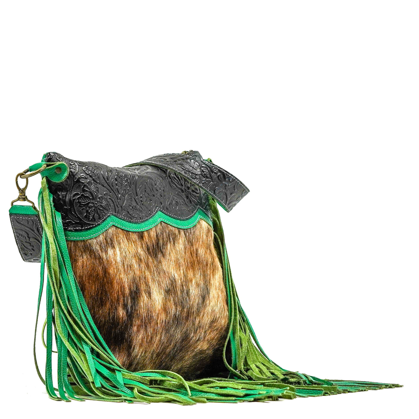 Wynonna - Exotic Brindle w/ Onyx Tool-Wynonna-Western-Cowhide-Bags-Handmade-Products-Gifts-Dancing Cactus Designs