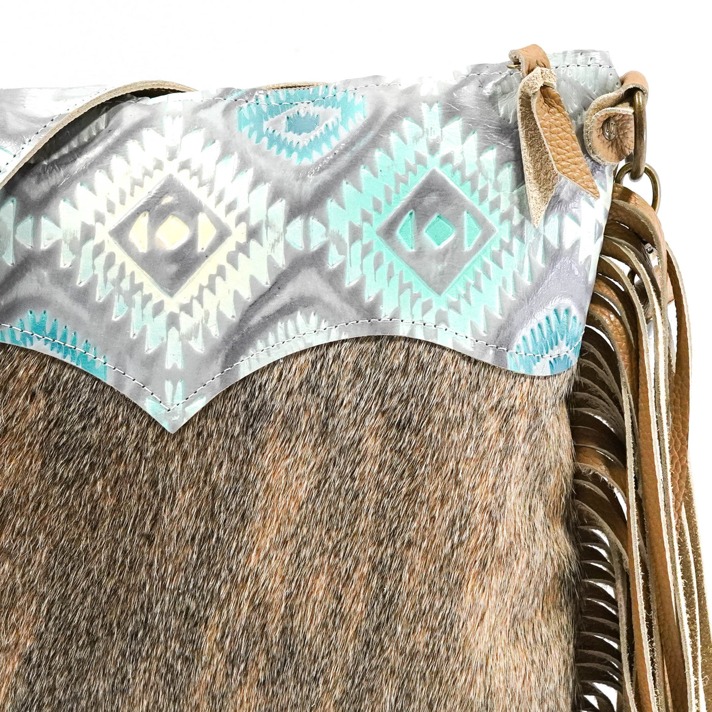 Wynonna - Exotic Brindle w/ Royston Aztec-Wynonna-Western-Cowhide-Bags-Handmade-Products-Gifts-Dancing Cactus Designs
