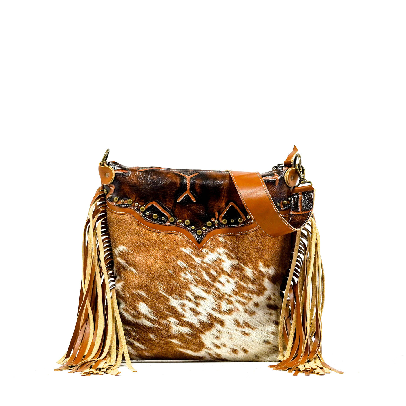 Wynonna - Longhorn w/ Burnt Brands-Wynonna-Western-Cowhide-Bags-Handmade-Products-Gifts-Dancing Cactus Designs