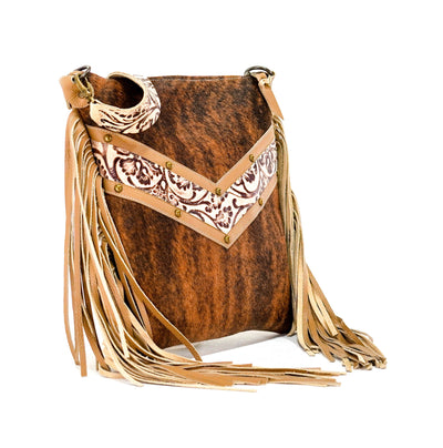 Wynonna - Red Brindle w/ Ivory tool-Wynonna-Western-Cowhide-Bags-Handmade-Products-Gifts-Dancing Cactus Designs