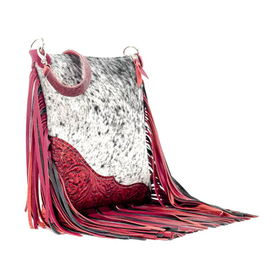 Wynonna - Salt/Pepper w/ Red Tool-Wynonna-Western-Cowhide-Bags-Handmade-Products-Gifts-Dancing Cactus Designs