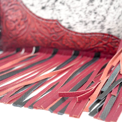 Wynonna - Salt/Pepper w/ Red Tool-Wynonna-Western-Cowhide-Bags-Handmade-Products-Gifts-Dancing Cactus Designs