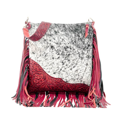Wynonna - Salt/Pepper w/ Red Tool-Wynonna-Western-Cowhide-Bags-Handmade-Products-Gifts-Dancing Cactus Designs