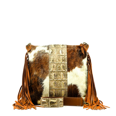 Wynonna - Tricolor w/ Ivory Jumbo Croc-Wynonna-Western-Cowhide-Bags-Handmade-Products-Gifts-Dancing Cactus Designs