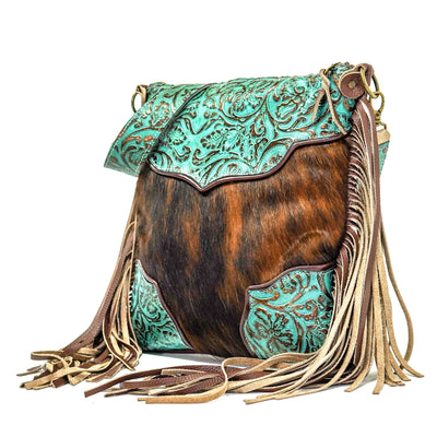Wynonna - Tricolor w/ Lagoon tool-Wynonna-Western-Cowhide-Bags-Handmade-Products-Gifts-Dancing Cactus Designs