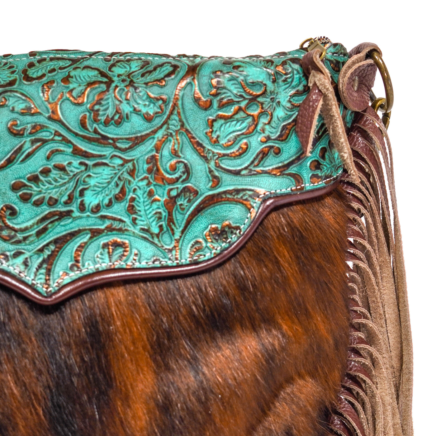 Wynonna - Tricolor w/ Lagoon tool-Wynonna-Western-Cowhide-Bags-Handmade-Products-Gifts-Dancing Cactus Designs