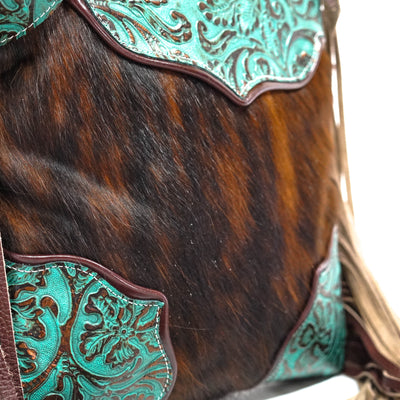 Wynonna - Tricolor w/ Lagoon tool-Wynonna-Western-Cowhide-Bags-Handmade-Products-Gifts-Dancing Cactus Designs
