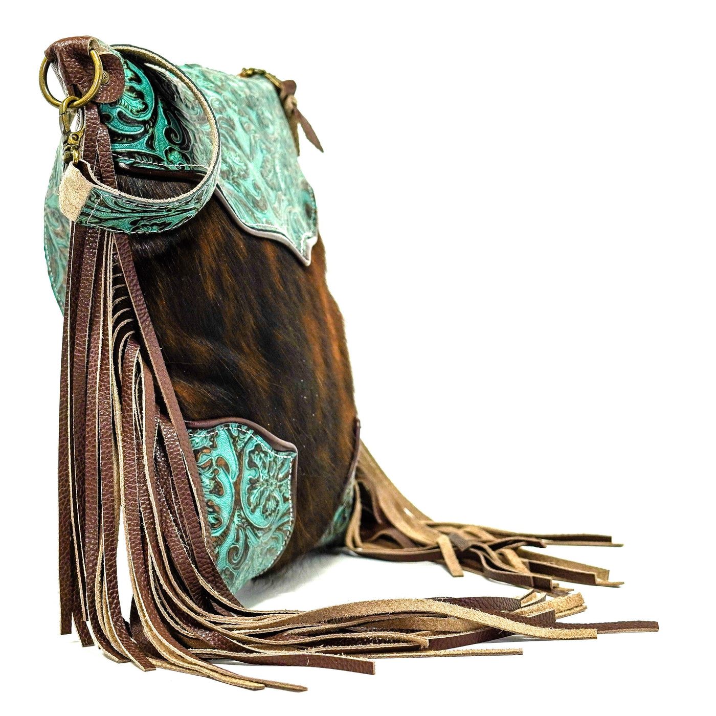 Wynonna - Tricolor w/ Lagoon tool-Wynonna-Western-Cowhide-Bags-Handmade-Products-Gifts-Dancing Cactus Designs