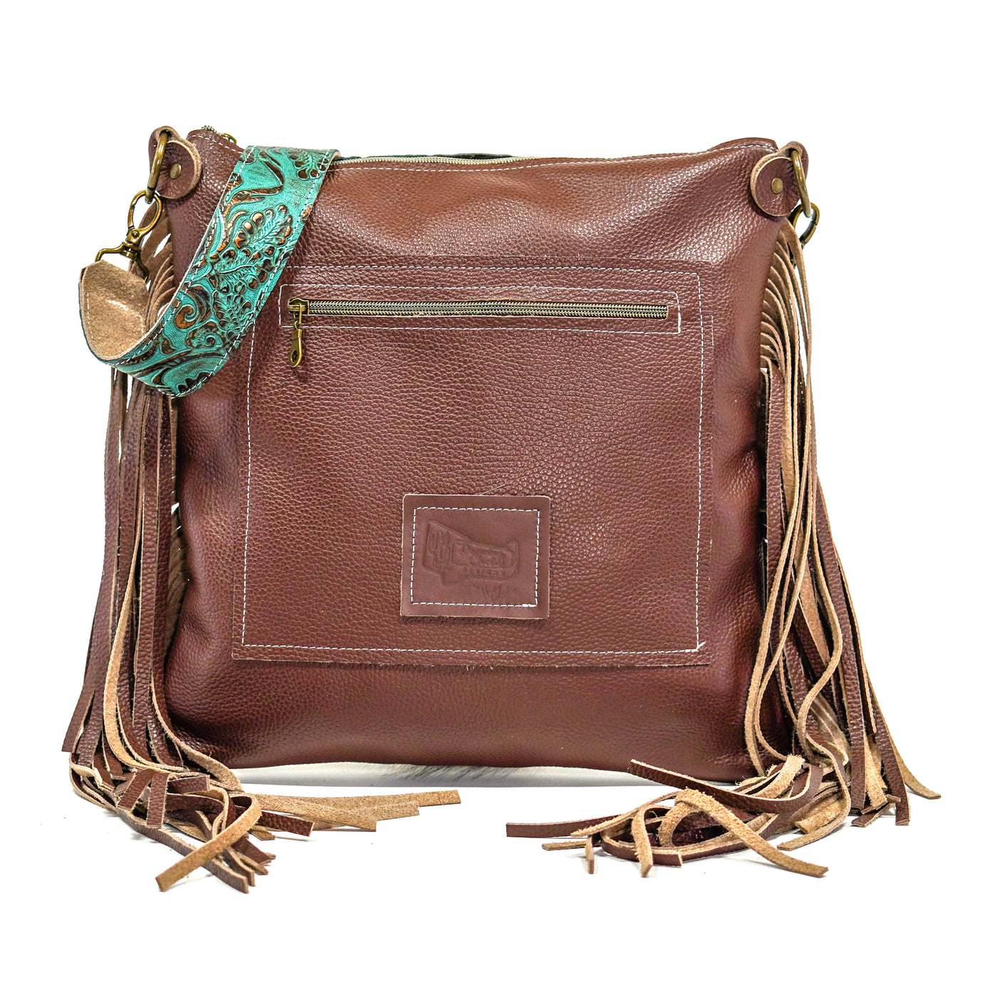 Wynonna - Tricolor w/ Lagoon tool-Wynonna-Western-Cowhide-Bags-Handmade-Products-Gifts-Dancing Cactus Designs
