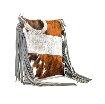 Wynonna - Tricolor w/ Sterling Croc-Wynonna-Western-Cowhide-Bags-Handmade-Products-Gifts-Dancing Cactus Designs