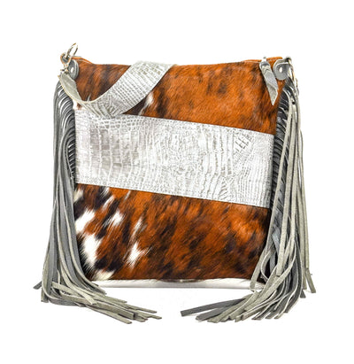 Wynonna - Tricolor w/ Sterling Croc-Wynonna-Western-Cowhide-Bags-Handmade-Products-Gifts-Dancing Cactus Designs