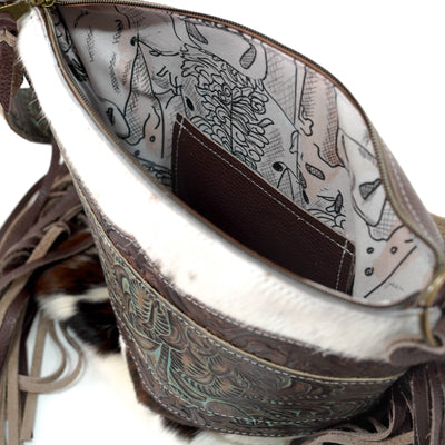 Wynonna - Tricolor w/ Turquoise Dallas Tool-Wynonna-Western-Cowhide-Bags-Handmade-Products-Gifts-Dancing Cactus Designs