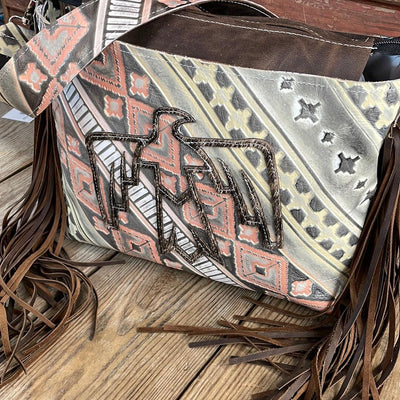 001 Maren - Adobe Navajo w/ Firebird Design-Maren-Western-Cowhide-Bags-Handmade-Products-Gifts-Dancing Cactus Designs