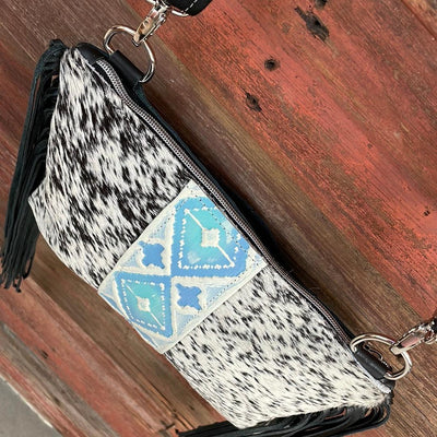 001 Patsy - B&W Speckle w/ Encanto Navajo-Patsy-Western-Cowhide-Bags-Handmade-Products-Gifts-Dancing Cactus Designs