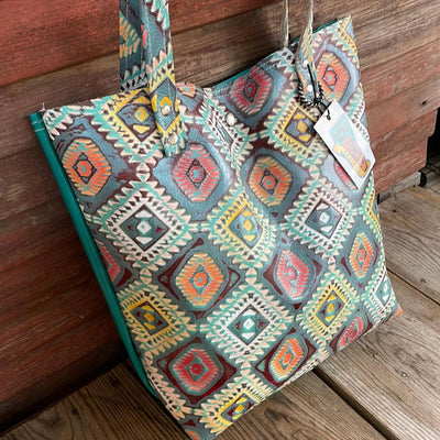 001 Trisha - Blank Slate w/ Rainbow Aztec-Trisha-Western-Cowhide-Bags-Handmade-Products-Gifts-Dancing Cactus Designs