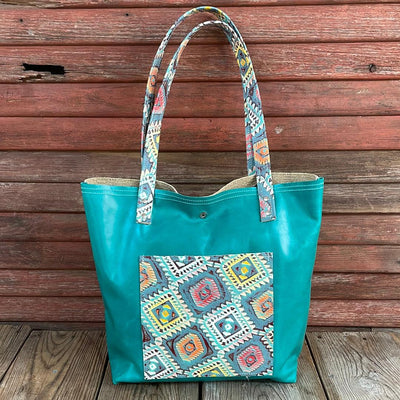 001 Trisha - Blank Slate w/ Rainbow Aztec-Trisha-Western-Cowhide-Bags-Handmade-Products-Gifts-Dancing Cactus Designs