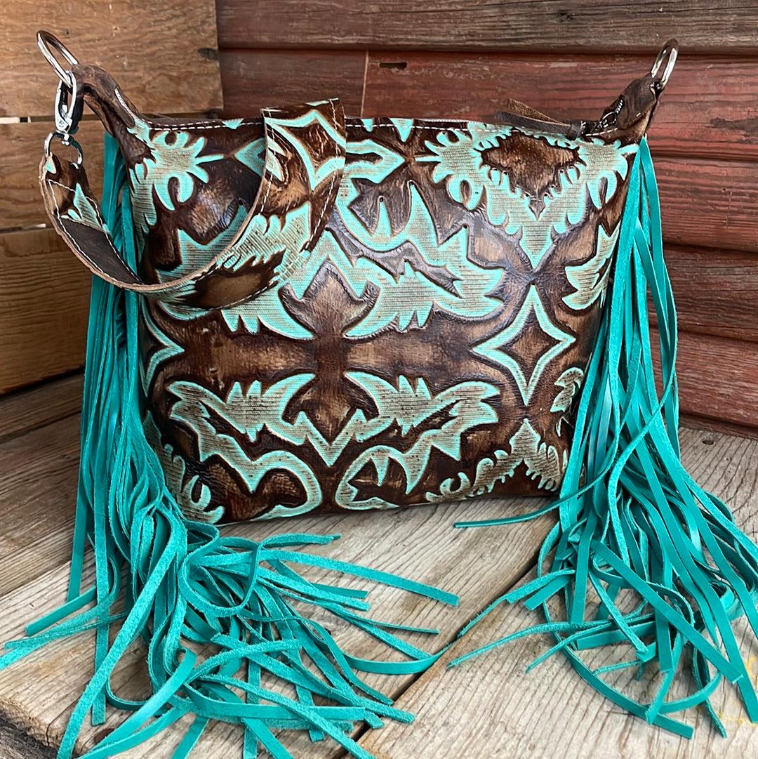 002 Annie - Turquoise Laredo w/ No Hide-Annie-Western-Cowhide-Bags-Handmade-Products-Gifts-Dancing Cactus Designs