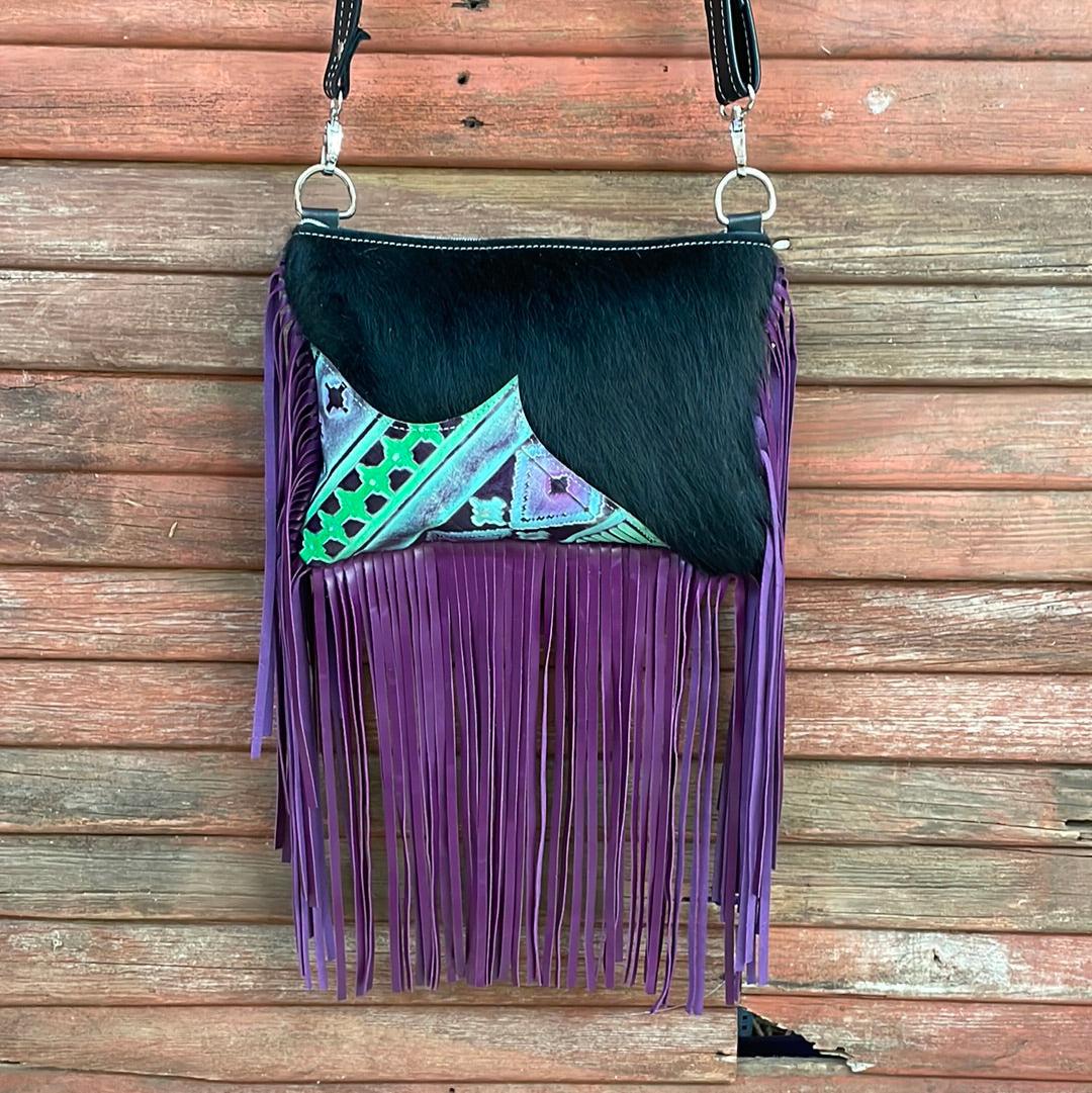 002 Patsy - Black w/ 90's Party-Patsy-Western-Cowhide-Bags-Handmade-Products-Gifts-Dancing Cactus Designs