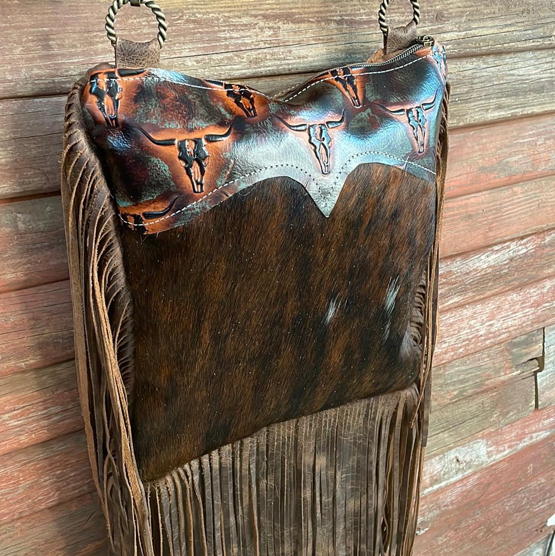002 Shania - Tricolor w/ Fire Skulls-Shania-Western-Cowhide-Bags-Handmade-Products-Gifts-Dancing Cactus Designs