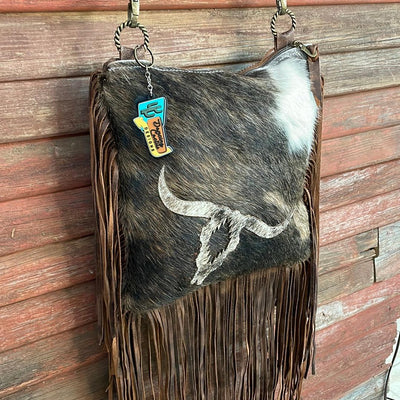 003 Shania - Tricolor w/ Brindle Steer Head-Shania-Western-Cowhide-Bags-Handmade-Products-Gifts-Dancing Cactus Designs