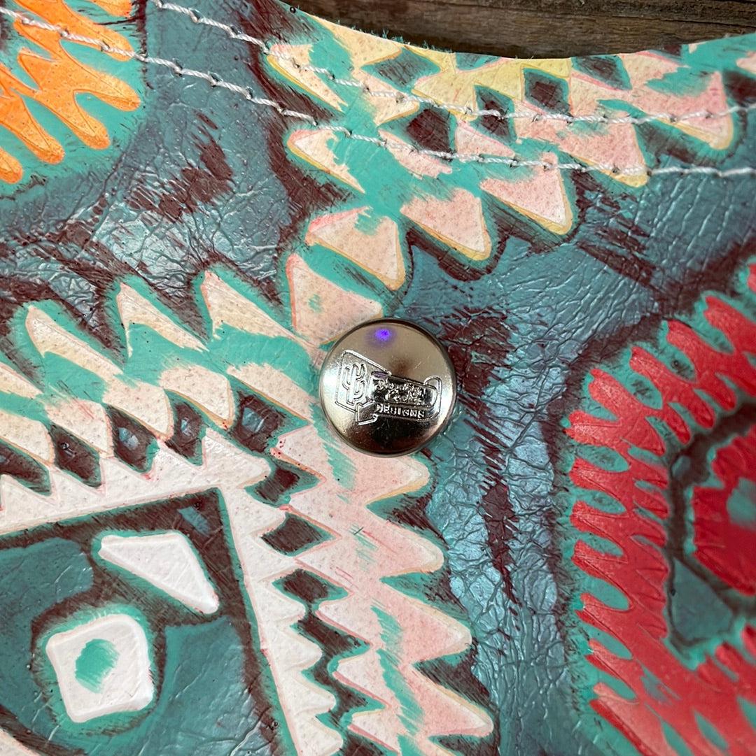 003 Trisha - Blank Slate w/ Rainbow Aztec-Trisha-Western-Cowhide-Bags-Handmade-Products-Gifts-Dancing Cactus Designs