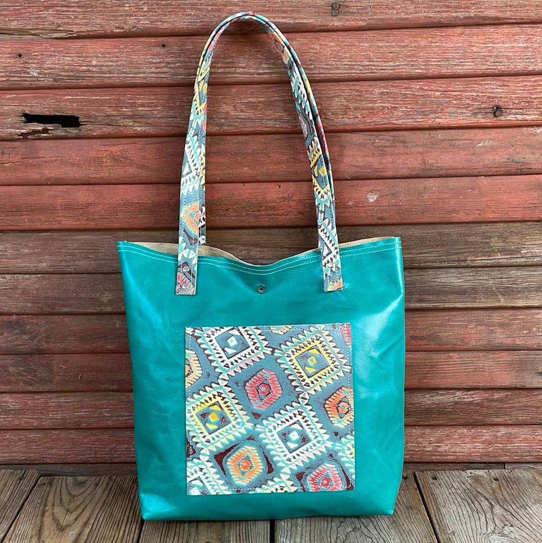 003 Trisha - Blank Slate w/ Rainbow Aztec-Trisha-Western-Cowhide-Bags-Handmade-Products-Gifts-Dancing Cactus Designs
