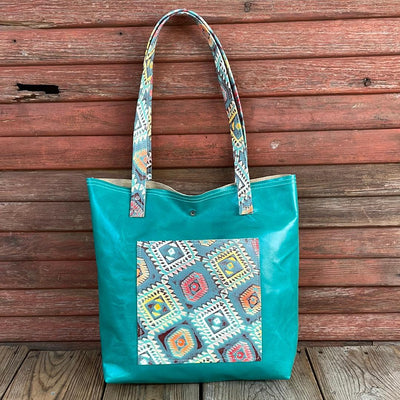 003 Trisha - Blank Slate w/ Rainbow Aztec-Trisha-Western-Cowhide-Bags-Handmade-Products-Gifts-Dancing Cactus Designs