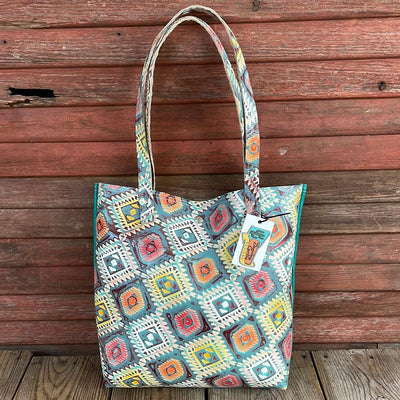 003 Trisha - Blank Slate w/ Rainbow Aztec-Trisha-Western-Cowhide-Bags-Handmade-Products-Gifts-Dancing Cactus Designs