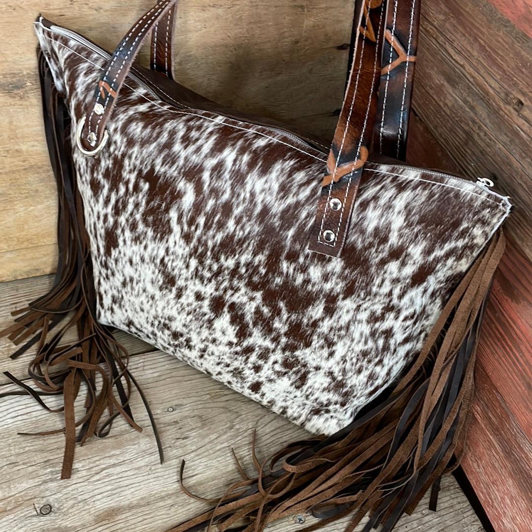 004 June - Longhorn w/ Burnt Brands-June-Western-Cowhide-Bags-Handmade-Products-Gifts-Dancing Cactus Designs