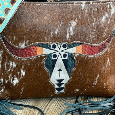 004 Maren - Longhorn w/ Pendleton Skull Design-Maren-Western-Cowhide-Bags-Handmade-Products-Gifts-Dancing Cactus Designs