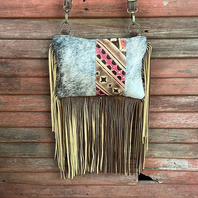 004 Patsy - Grey Brindle w/ Summit Fire-Patsy-Western-Cowhide-Bags-Handmade-Products-Gifts-Dancing Cactus Designs