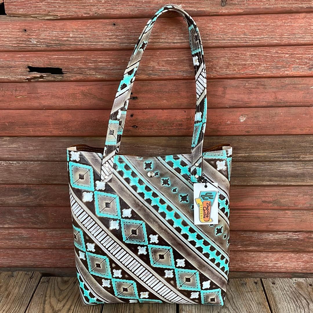 004 Trisha - Blank Slate w/ Cocoa Navajo-Trisha-Western-Cowhide-Bags-Handmade-Products-Gifts-Dancing Cactus Designs