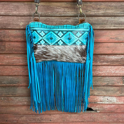 005 Patsy - Longhorn w/ Turquoise Matrix-Patsy-Western-Cowhide-Bags-Handmade-Products-Gifts-Dancing Cactus Designs