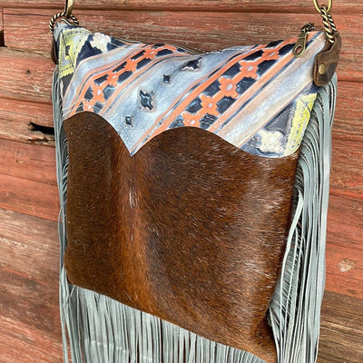 005 Wynonna - Longhorn w/ Teton Sunset Navajo-Wynonna-Western-Cowhide-Bags-Handmade-Products-Gifts-Dancing Cactus Designs