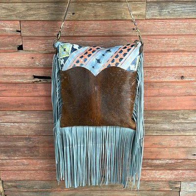 005 Wynonna - Longhorn w/ Teton Sunset Navajo-Wynonna-Western-Cowhide-Bags-Handmade-Products-Gifts-Dancing Cactus Designs