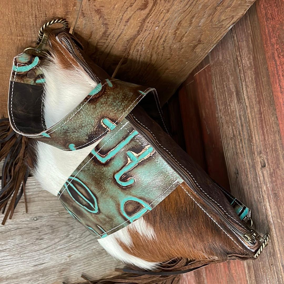 005 Wynonna - Tricolor w/ Patina Brands-Wynonna-Western-Cowhide-Bags-Handmade-Products-Gifts-Dancing Cactus Designs