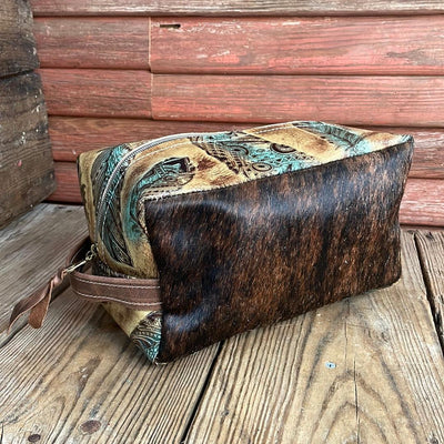 007 Dutton - Dark Brindle w/ Sepia Feathers-Dutton-Western-Cowhide-Bags-Handmade-Products-Gifts-Dancing Cactus Designs