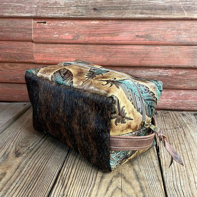 007 Dutton - Dark Brindle w/ Sepia Feathers-Dutton-Western-Cowhide-Bags-Handmade-Products-Gifts-Dancing Cactus Designs