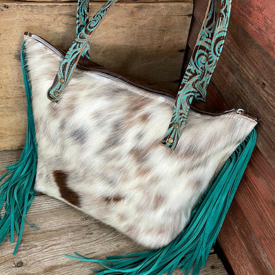 008 June- Tricolor w/ Caracole Tool-June-Western-Cowhide-Bags-Handmade-Products-Gifts-Dancing Cactus Designs