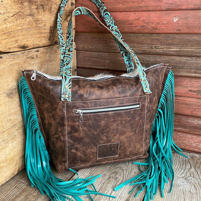 008 June- Tricolor w/ Caracole Tool-June-Western-Cowhide-Bags-Handmade-Products-Gifts-Dancing Cactus Designs