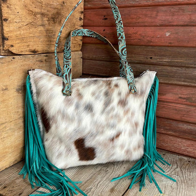 008 June- Tricolor w/ Caracole Tool-June-Western-Cowhide-Bags-Handmade-Products-Gifts-Dancing Cactus Designs